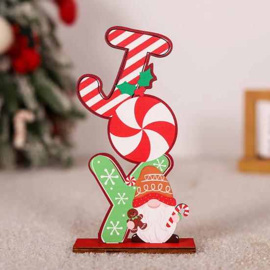 Wooden Christmas Ornament Desktop Faceless Gnome Gingerbread Man Decoration Xmas
