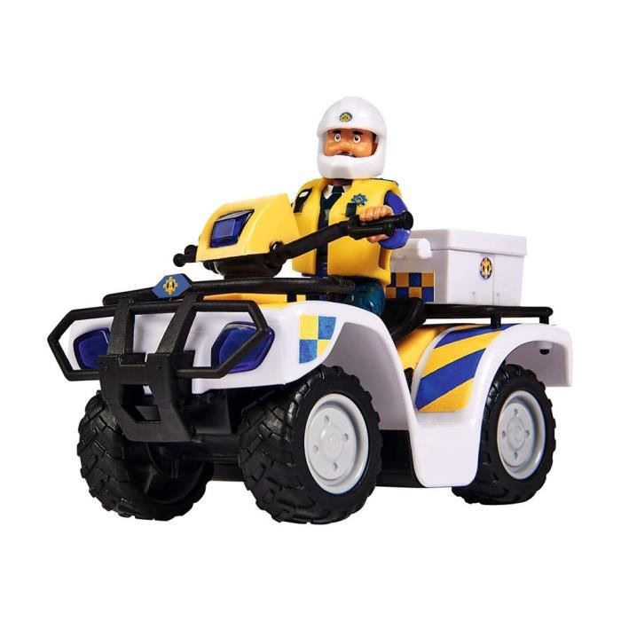 Quad de police sam le pompier avec figurine malcolm et accessoires - simba.dickie.group - blanc