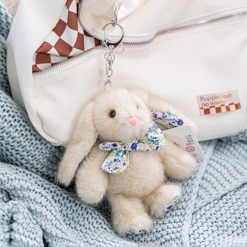 Plush Bunny Toy With Floral Design For Kids Comfort And Sleep