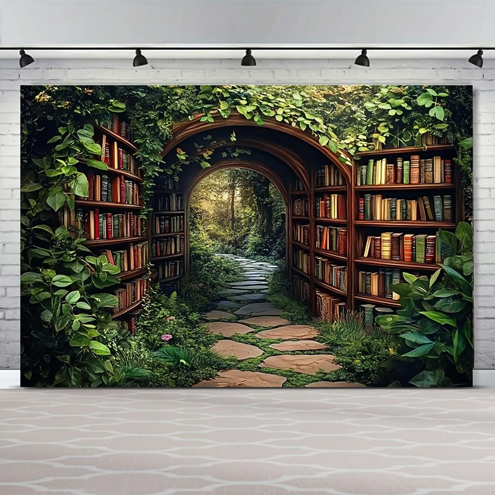 

VIKAMA Vine Arch Library Tapestry Study Desk Decor Backdrop Bedroom Headboard Wall Cloth Dorm Renovation Hanging Home Decoration 74x94cm(29x37in)