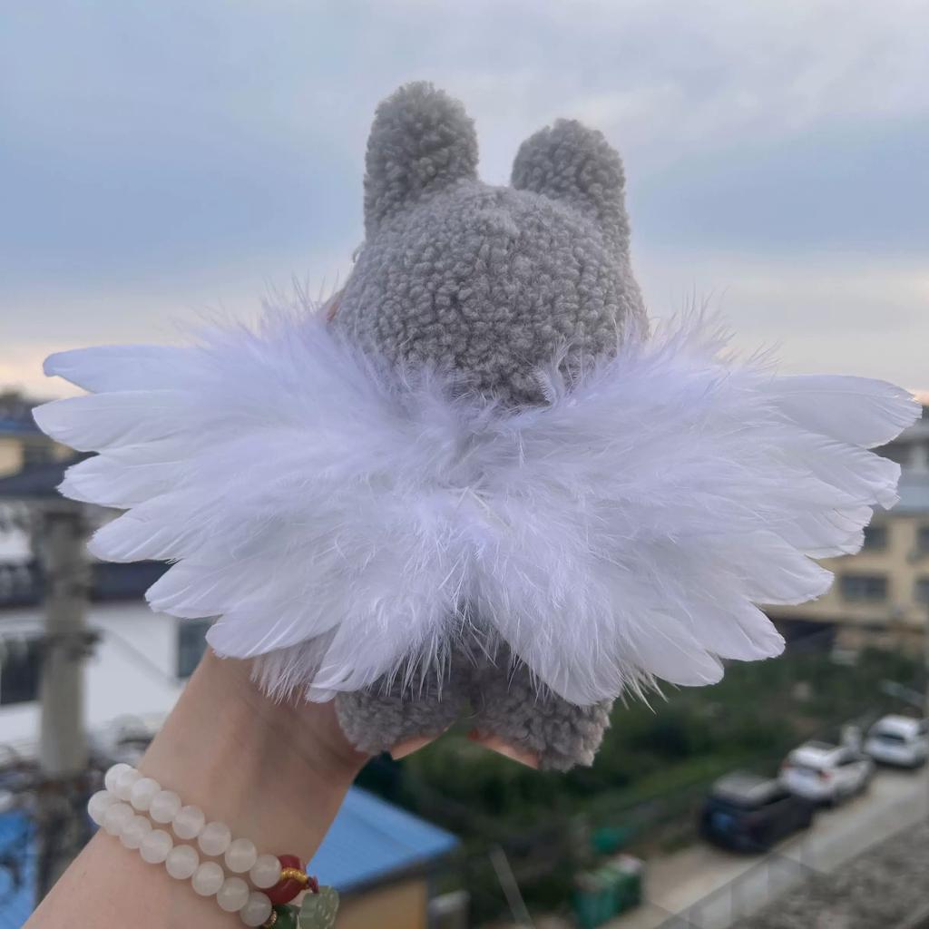 Para Boneca Labubu V1 V2 Acessórios Asas Pena Presente DIY Mini Asa de Anjo de Pena Adereços para Recém-Nascido