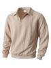 Men's Long Sleeve Jacquard Half-Zip Pullover Hoodie with Lapel for Spring and Autumn