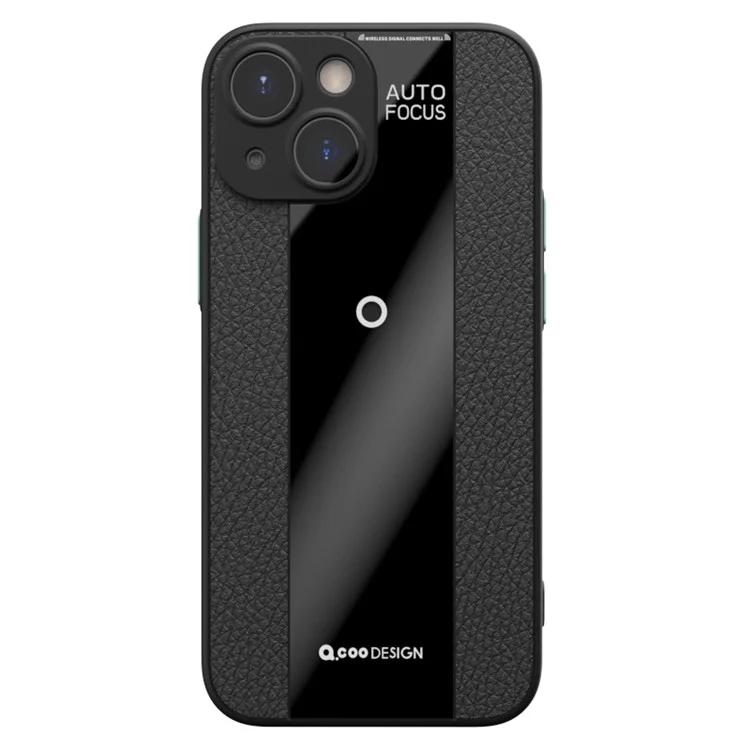 

For iPhone 15 Slim-Fit Phone Shell PU Leather+TPU+Acrylic Mobile Phone Case