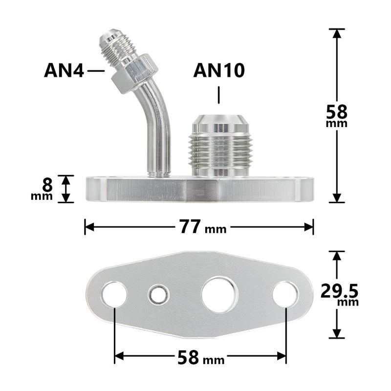 

Turbo Oil Return Feed & Drain Flange for Toyota CT20 CT26 Turbochargers, 4AN & 10AN Fittings, Durable Car Performance Accessorie