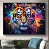 Colorful Tiger Tapestry Vibrant Animal Art Wall Hanging Modern Living Room Decor Abstract Wildlife Print
