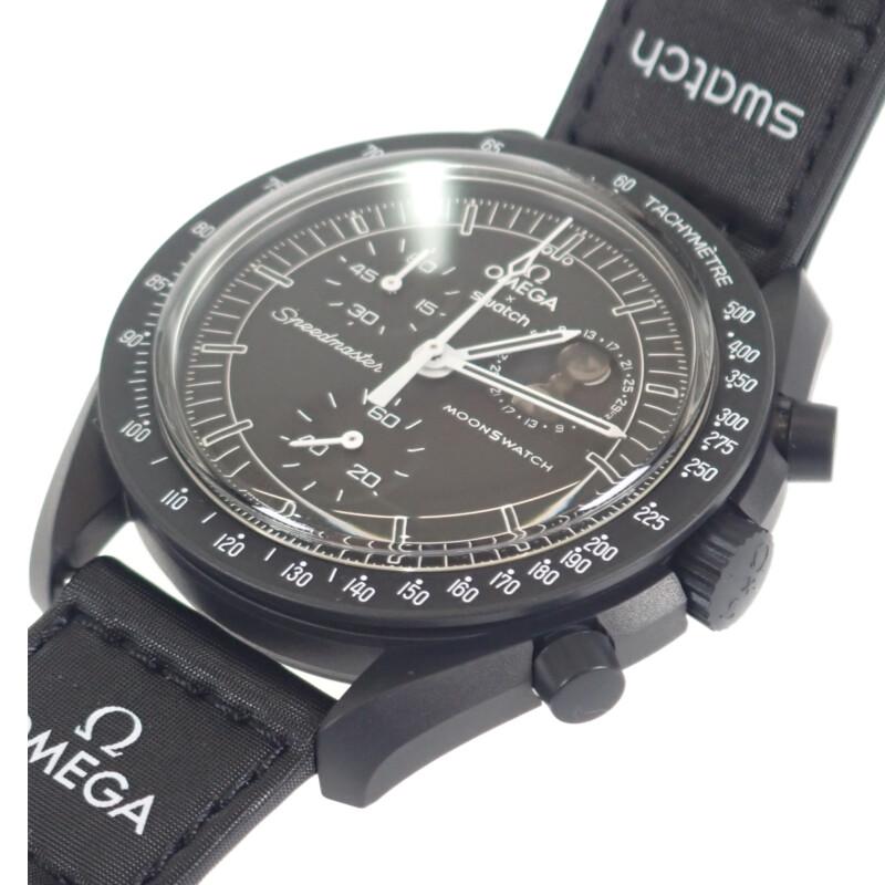 Omega SO33B700 Zegarki ceramiczne/Nylonowe męskie czarna tarcza