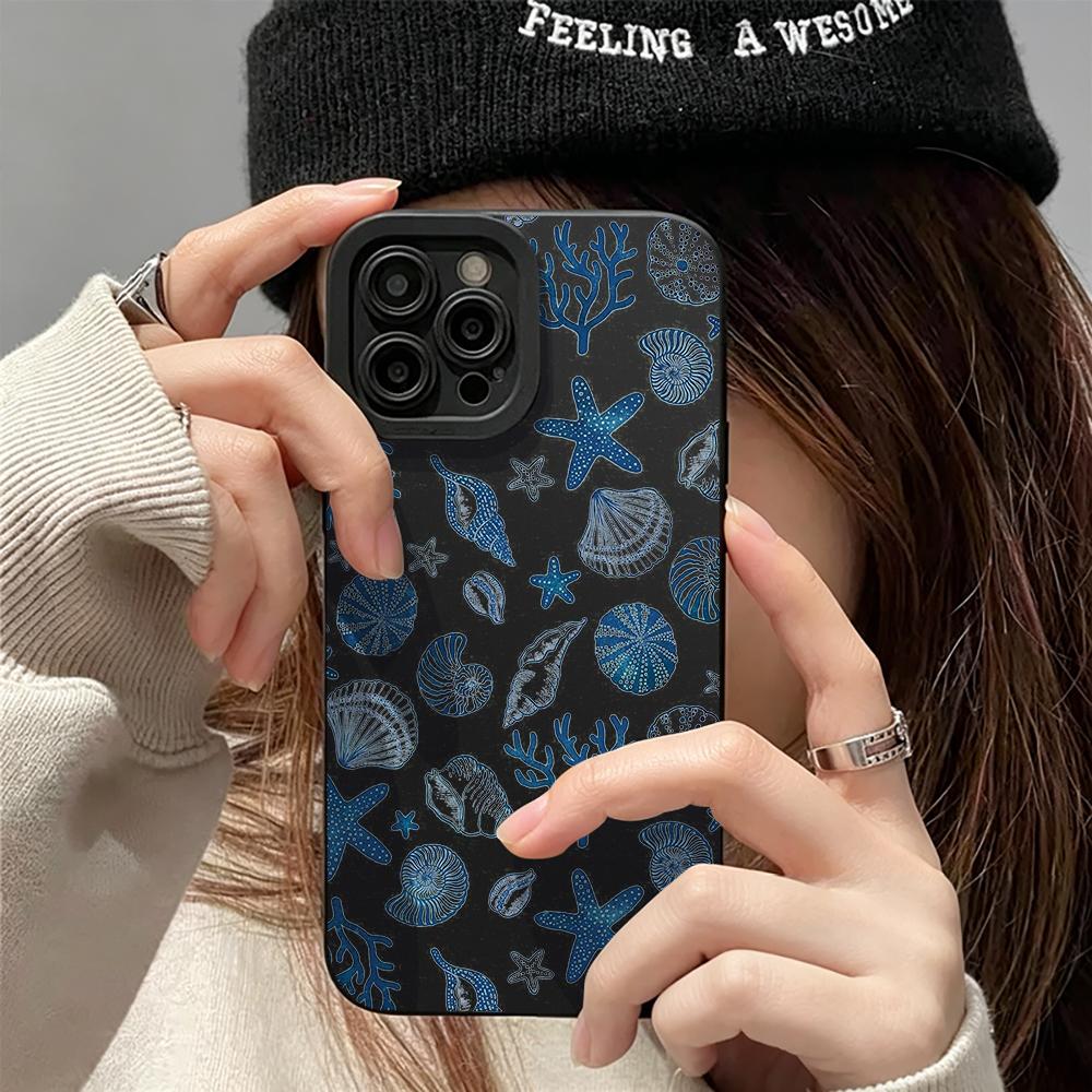 Ocean Shells And Starfish Case For iPhone 17 16 15 14 13 12 11 Pro Max X XS XR 8 Plus 17 16 E Soft Bumper Shockproof Cases Cover