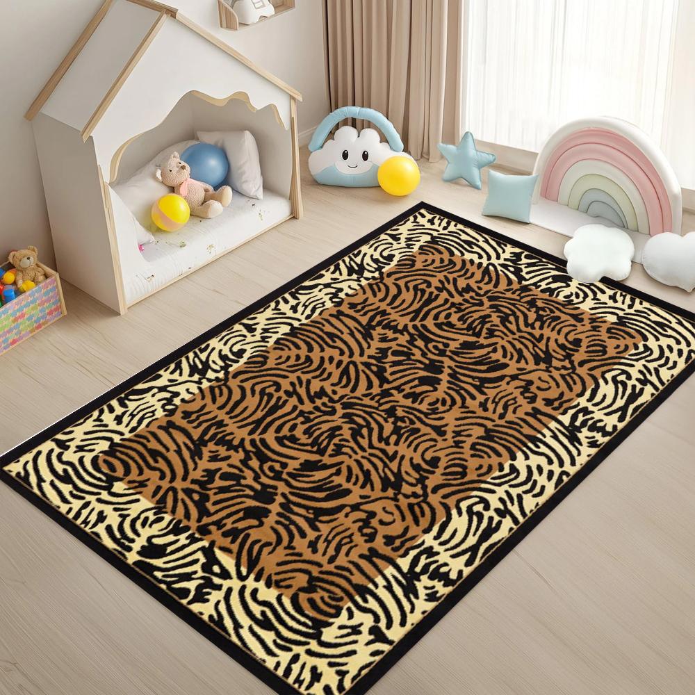 

Animal Print Leopard Tiger Pattern Rug Wild Fashion Luxury Style Large Area Carpet for Living Room Bedroom Decor 80x120cm