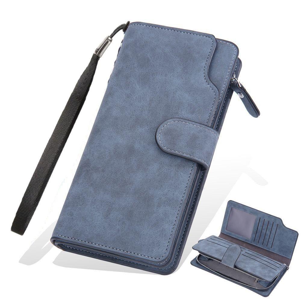 

Hasp Business Wallet Large Capacity Card Holder Luxury Men Long Wallet Travel синій