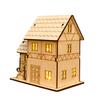 Wooden LED Lighted House Ornament Handcrafted Glowing Christmas House Decoration Xmas Holiday Party Desktop Decor