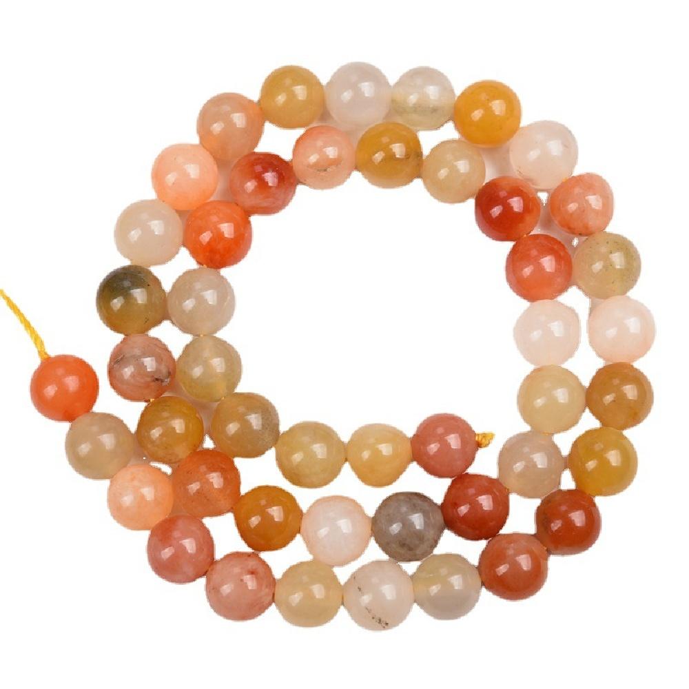 Gold Jaden Achate Stein Natur Runde Perlen 15" Strang Glatte Lose Zwischenperlen 4/6/8/10/12mm für Schmuckherstellung DIY Armbänder Zubehör