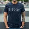 Motorcycle Heartbeat | Biker | Line Frequency | Novelty | MEN'S T-shirt TEE TOP