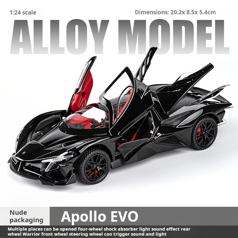 1:24 Apollo EVO God of the Sun Alloy Sports Super Car Model Die-Cast Simulation Collectible Decoration Car Lovers Light & Sound