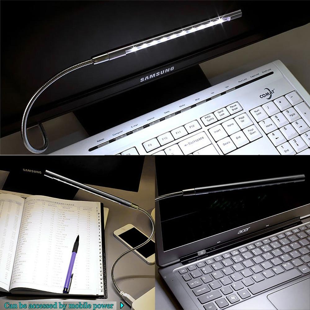 Xiaomi USB LED Book Light USB Powered Metal Material 10 LED Flexible Night Lamp For Laptop PC Computer Notebook Book Reading Lights