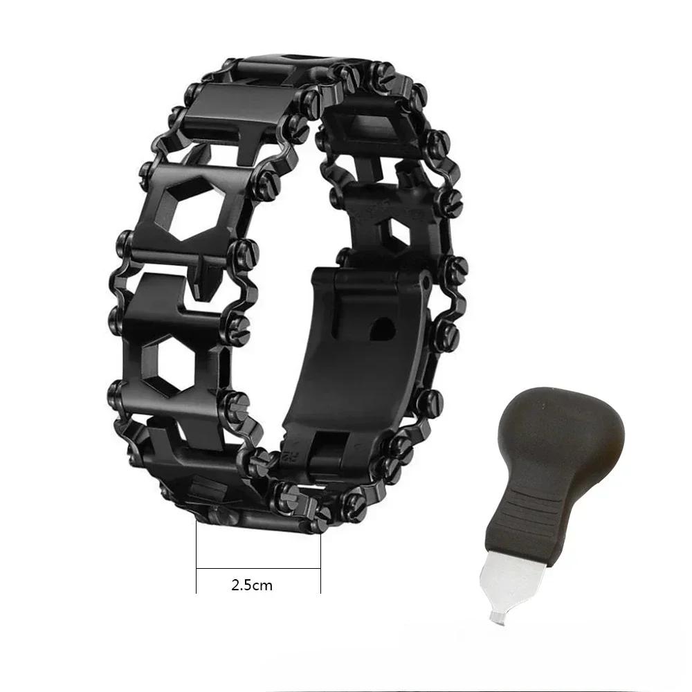 Multifunktionales Armband 29 in 1 Edelstahl Herren Outdoor Werkzeug Notfall EDC Hohe Qualität 2 Farben