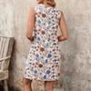 Frühling Sommer Neues Ärmelloses Kleid für Damen Mode Blumenprint Urlaubs-Kleid für Europäisch Amerikanischen Grenzüberschreitenden Markt