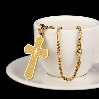 Cross Titanium Steel Men'S Necklace Personality Hip Hop Versatile Stainless Steel Necklace Ornament