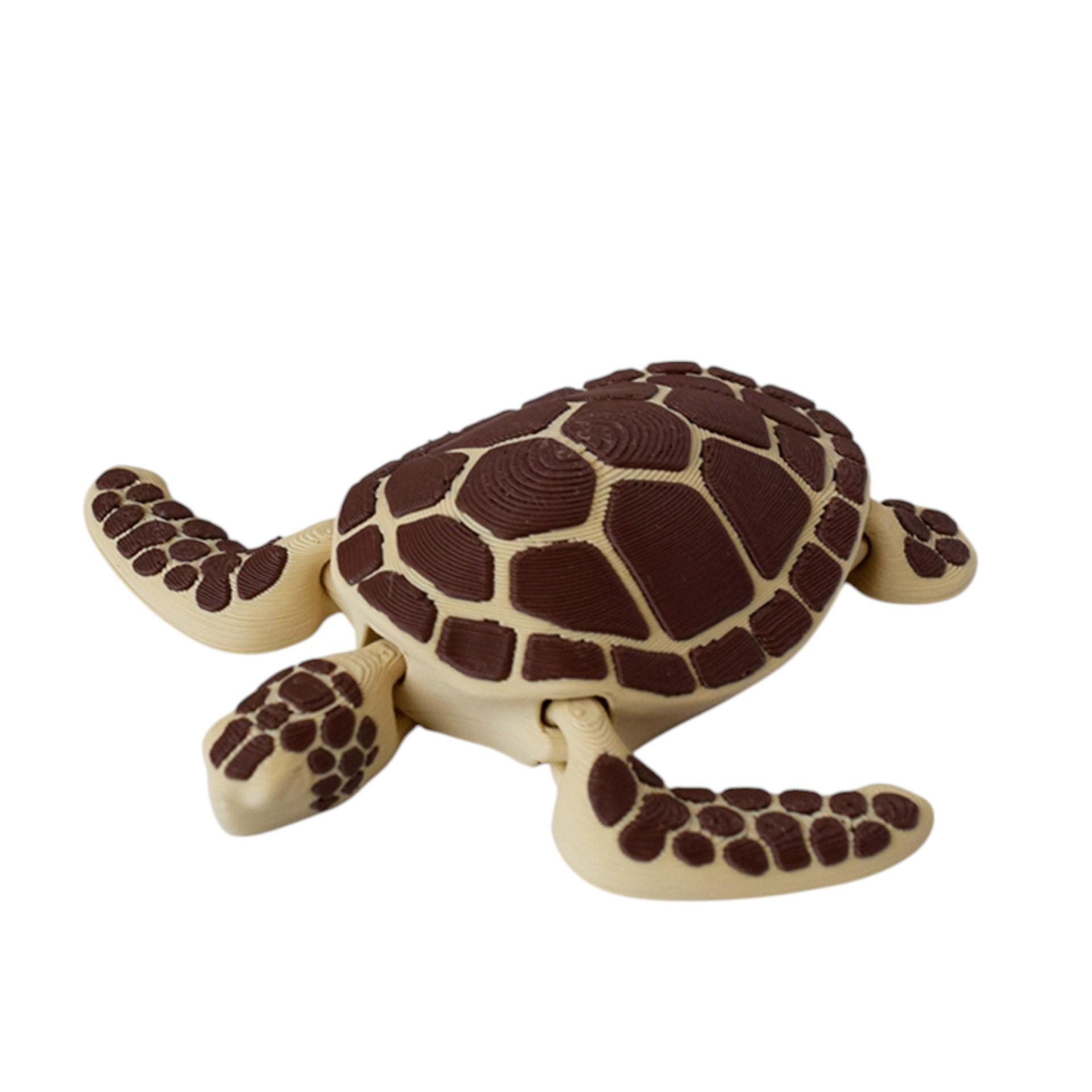 

3D-печатная игрушка Морская черепаха - Серия Морские животные для детских дней рождения Driftwood Brown