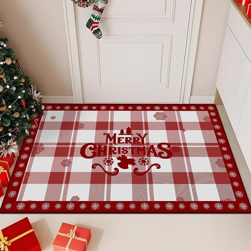 Christmas Bedroom Bathroom Bathroom Anti-Slip Carpet Merry Christmas Decorative Carpet Home Decoration