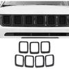 Front Grill Inserts Grille Cover Trim Accessories Compatible with Jeep Compass 2017-2020 (Matt Black)