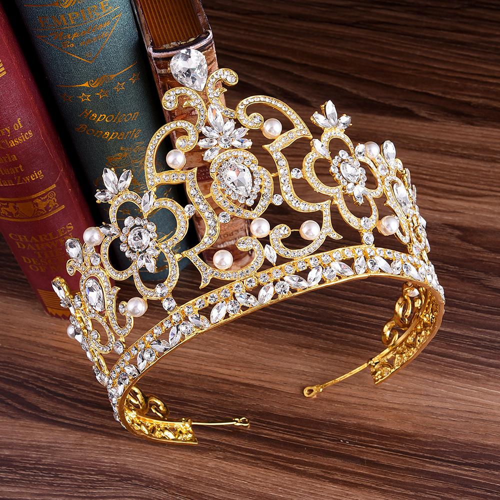 Neue Legierung Strass Braut große Krone Übertrieben, luxuriös und atmosphärisch Barock Palastkrone