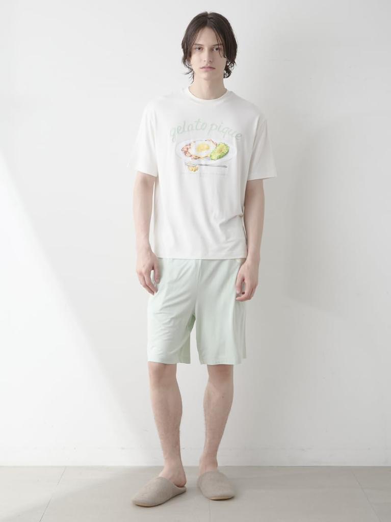Gelato Pique HOMME Sunny Side Egg PHCT254931 OWHT L One-Point T-Shirt Men's