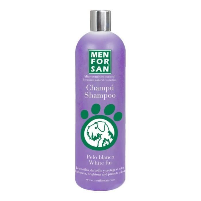 Shampooing - Menforsan - 1L - Intensifiant de la Couleur - Relaxant - Pour Chiens Blancs et Clairs