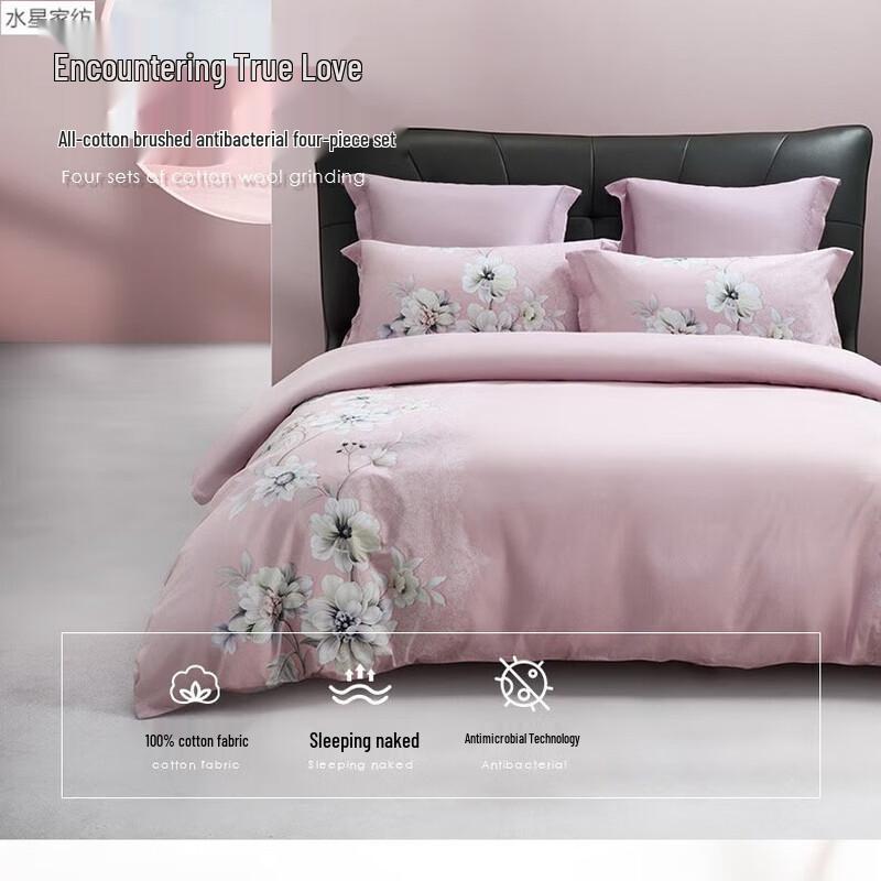 Mercury Home Textiles 100% Cotton 4-Piece Bedding Set