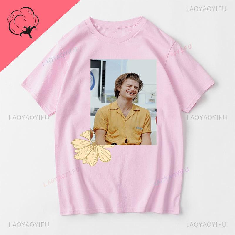 Spieler Djo Joe Keery T-Shirts Retro-Stil Film-Grafik-T-Shirts Baumwolle Rundhals Geschenk für Fans Unisex Oberteile Streetwear Y2k Kleidung