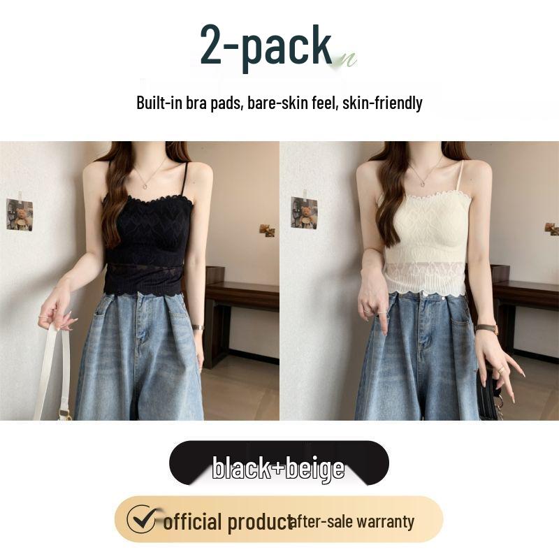 Women's Lace Camisole with Chest Pads: Beautiful Back, Bandeau, Lingerie, Outerwear, Sexy Summer Top