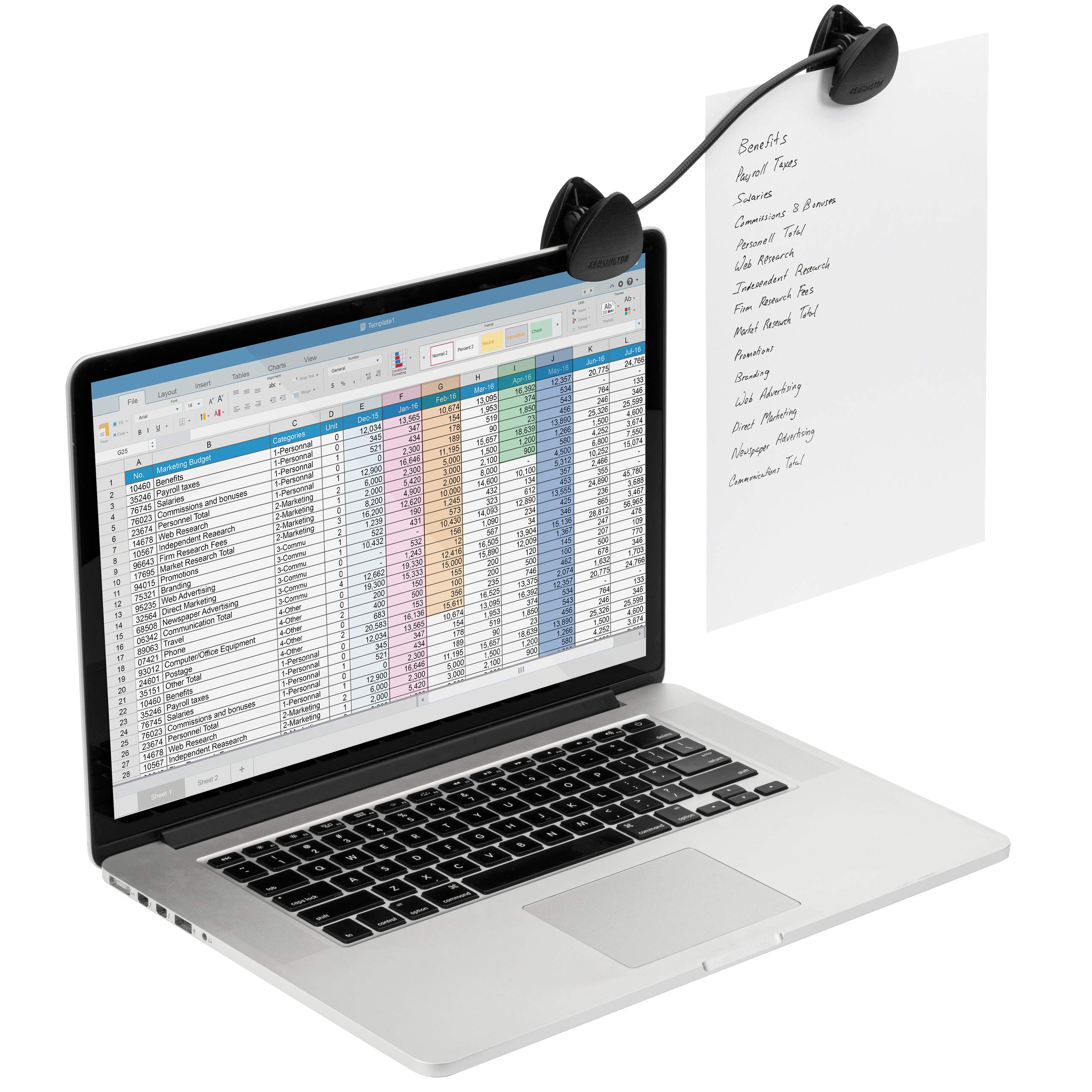

Kensington FlexClip Copyholder Copy holder black 62081 - - Ref [item] чёрный