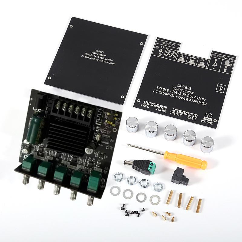 ZK-TB21 2.1 Channel Bluetooth Digital Amplifier Module with Treble, Bass, and Subwoofer TPA3116D2 Chip