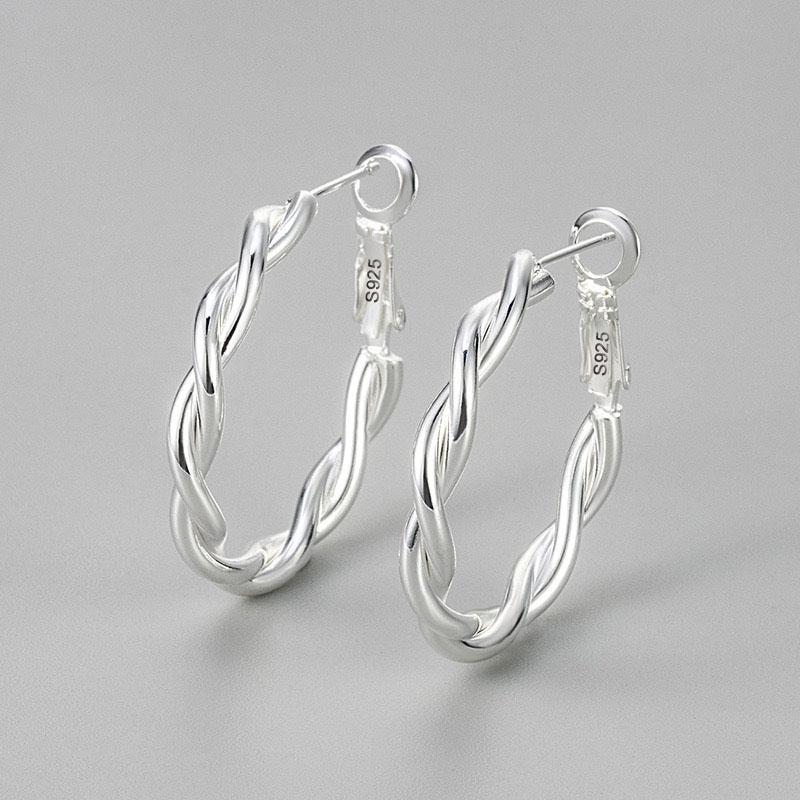 925 Sterling Silver Earrings For Women Trendy Gold Color Geometric Earring Jewelry Prevent Allergy Party Accessories Gift