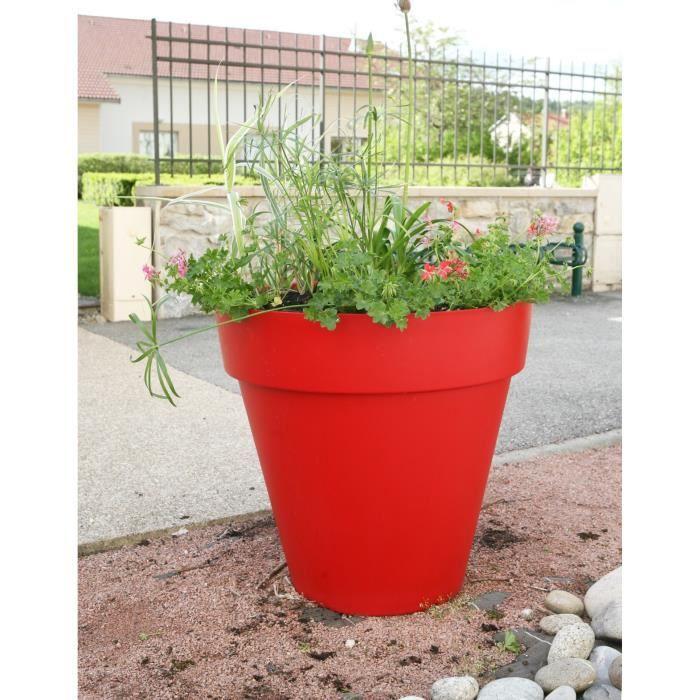 Flower Pot - RIVIERA - Soleilla Round - Ø 39.2 X 35.8 Cm - 25L - Red