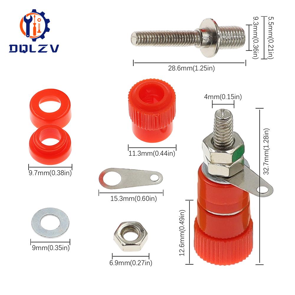 Terminal Blocks JS-910B 4mm Amplifier Terminal Connector Binding Post Banana Plug Jack Mount