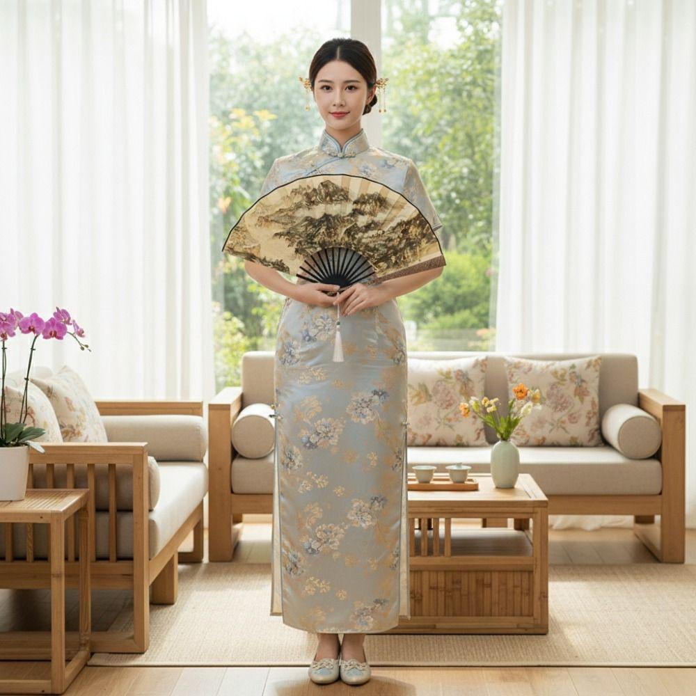 With Tassel Antique-style Folding Fan Sprinkled Gold Men Hand Fan Portable Decorative Fan  Crafts