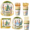 Christmas Themed Party Supplies White Nutcracker Tableware Party Atmosphere Arrangement Props Banner Tablecloth