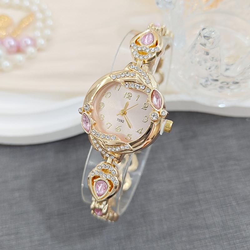 Orologio Bracciale da Donna con Strass Orologi Rotondi al Quarzo Orologio da Polso da Donna