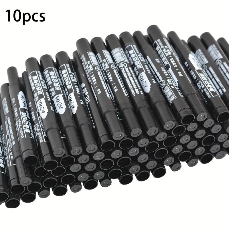 

10 шт. Водонепроницаемые перманентные маркеры, Большая емкость чернил, Черные, На масляной основе, Идеальны для офисного и маркетингового использования чёрный