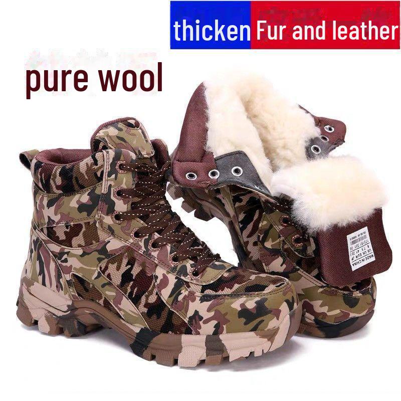 

Men s Extra Thick Snow Boots, Wool-Lined, High-Top, Cold-Proof, for Outdoor Winter Use. 45