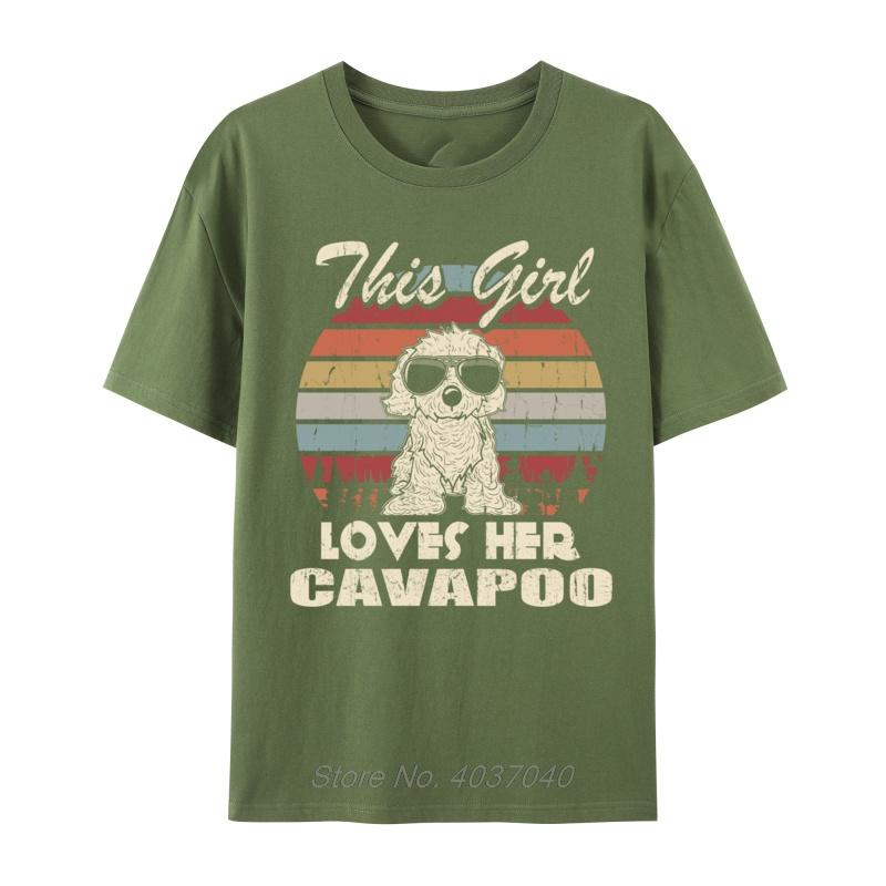 Cavapoo Girl Cool Vintage Retro For Dog Mom Tshirt Cotton New T Shirts For Unisex Short Sleeve Print Tshirt Streetwear Clothes
