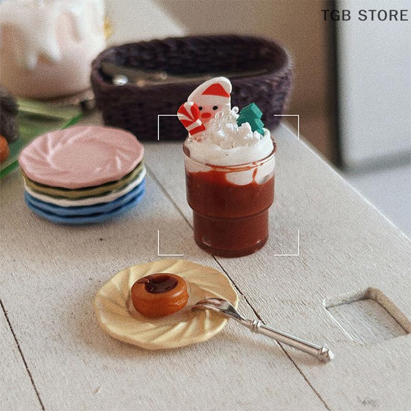 1/12 Chocolate Drink Christmas Model Dollhouse Decoration Dolls House Accessories For Kid Pretend Play Toys