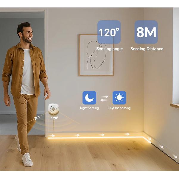 Running Water Flow Chasing LED Strip Lights 24V Motion Sensor Self-adhesive Tape Light For Stair Corridor Ceiling Room Decor