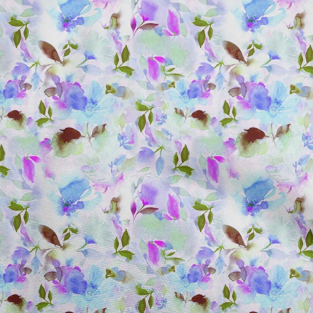 oneOone Baumwoll-Flex Grauer Stoff Aquarell Blumen Bastelprojekte Dekorstoff Bedruckt pro Yard 40 Zoll