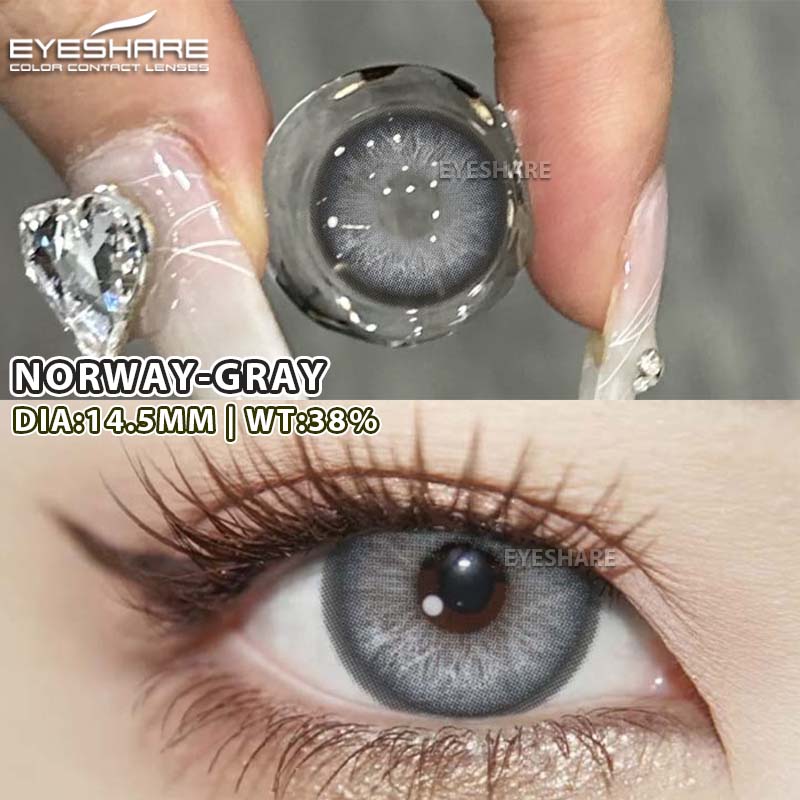 Eyeshare 2PCS New Fashion Color Contact Lenses Blue Glasses Lenses Brown Natural Beauty Lenses Green Fashion Lenses