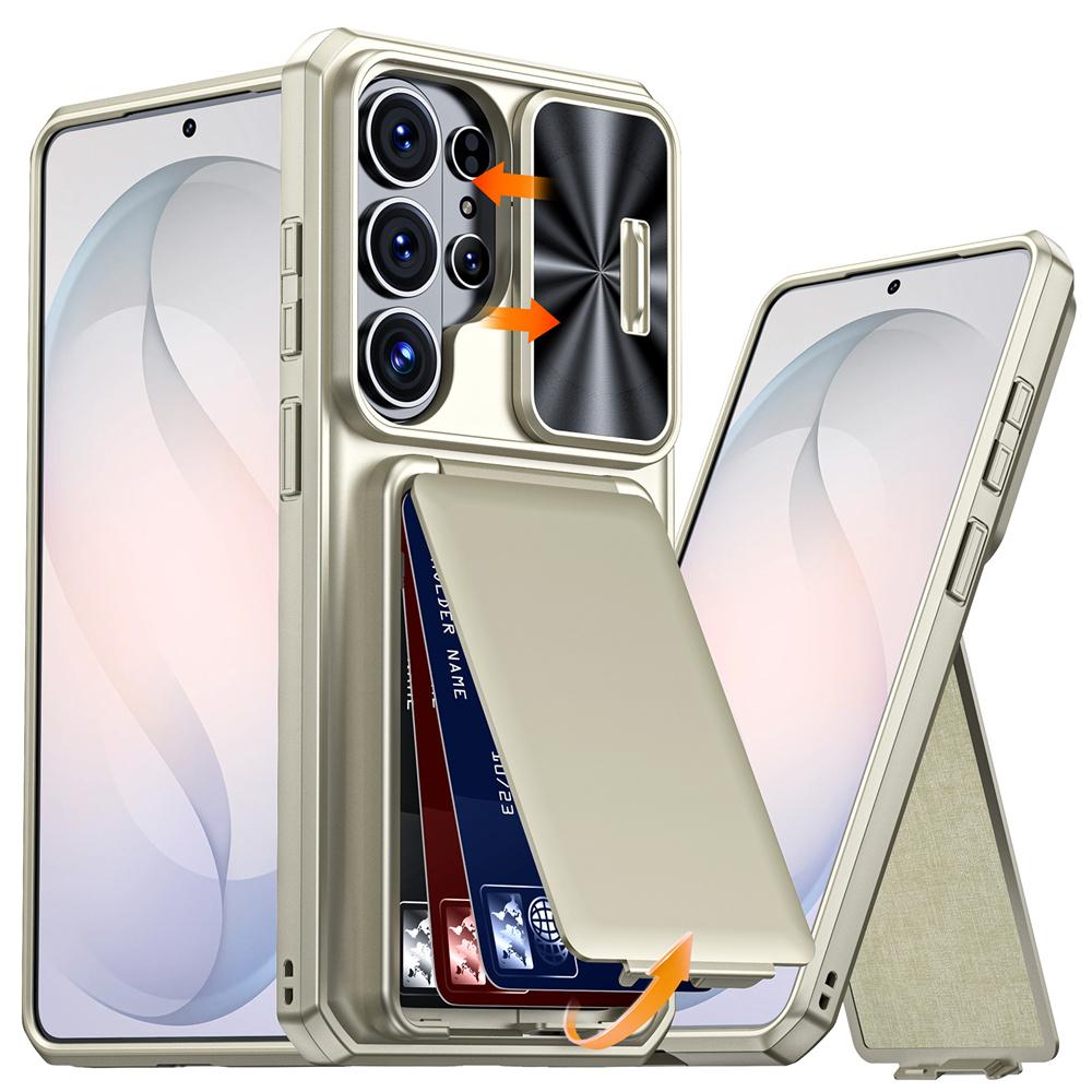 Case For Phone Yulin-003 Slide Camera Protection Flip Slot Card Bag Holder Phone Case For Samsung S26 Ultra Shockproof Armor Solid Color Protective Cover
