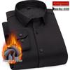 Men's Winter Plus Velvet Stretch Business Shirt - Cozy One-Piece, Solid Color, Thickened for Comfort