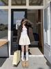 High-Waisted Bowknot Woolen Pleated Mini Skirt for Petite Women - Winter Anti-Exposure Design