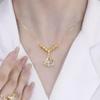 New Fashion Ginkgo Leaf Pendant Necklace For Women Simple Zircon Choker For Women Jewelry Gifts