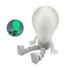 3D Printed Bulb Figure Glow-in-The-Dark Articulated Figurine with Dangling Legs for Home Office Desktop Shelf Decor